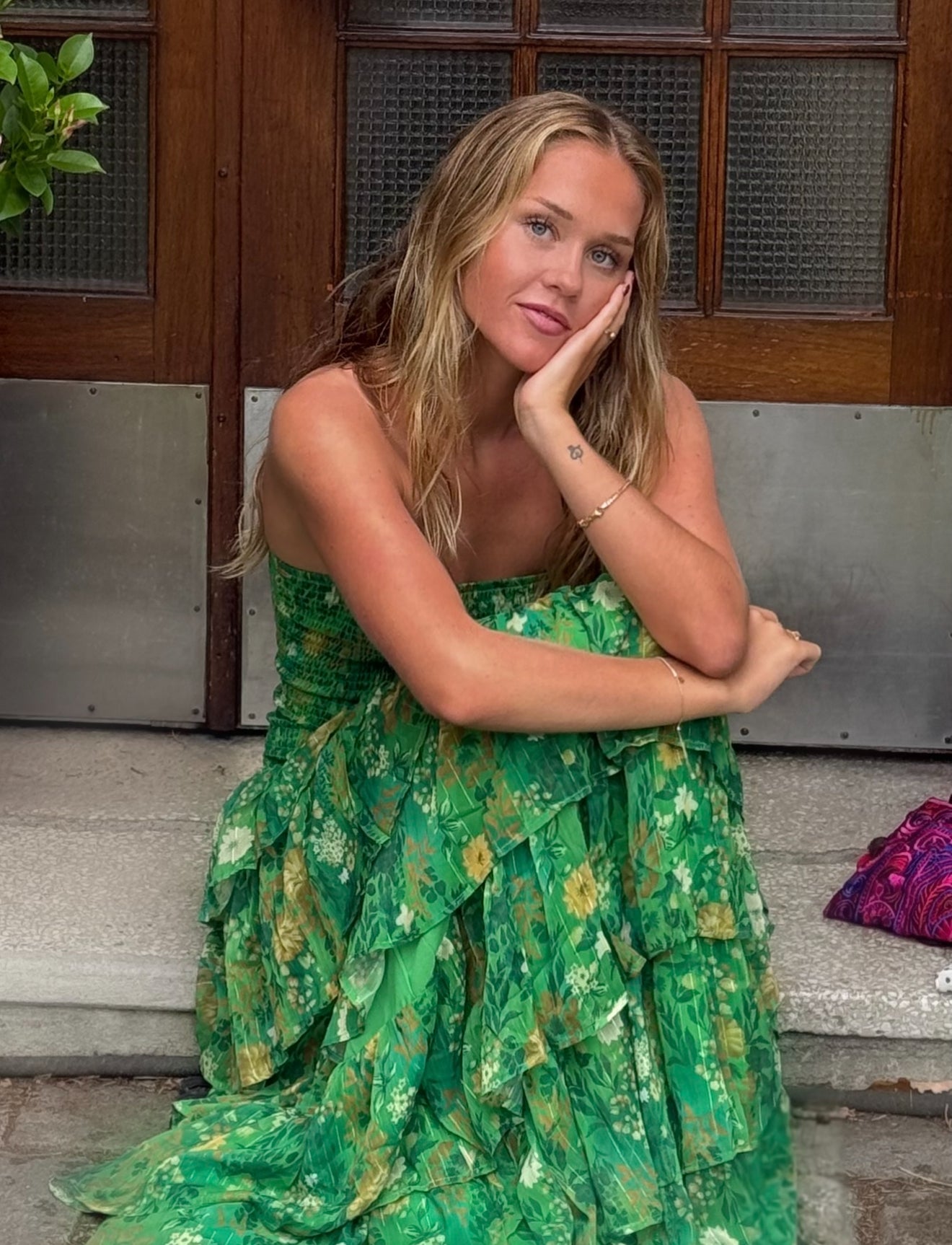 Hunter Ruffle Maxidress