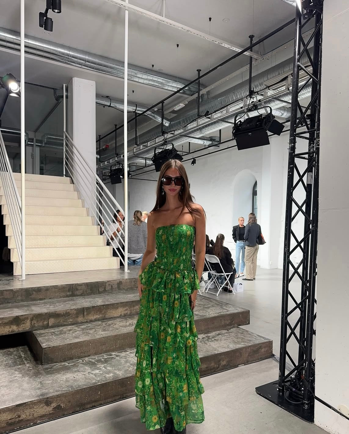 Hunter Ruffle Maxidress