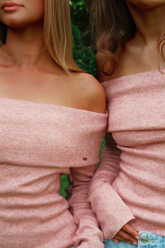 Peach Offshoulder Top