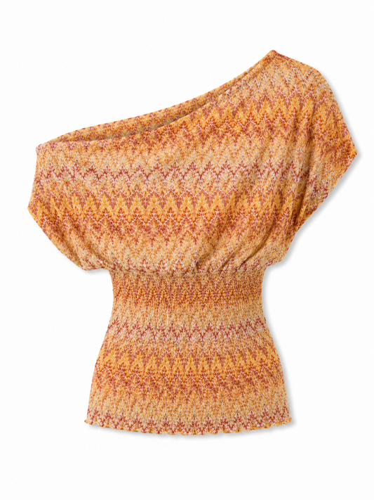 Sunset Asymmetric Oneshoulder top