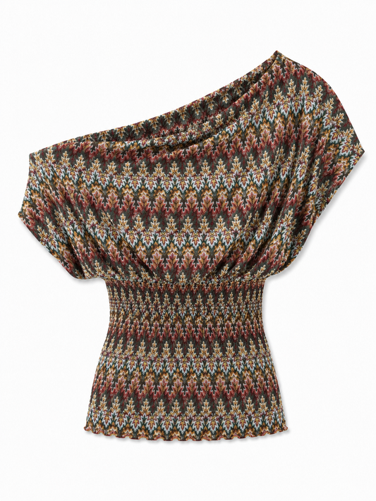 Multicolor Asymmetric Oneshoulder top