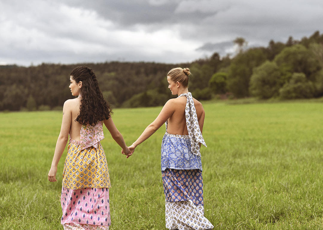 Block Print Maxidress (Pink)