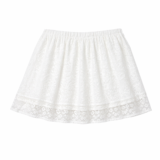 White Lace Mini Skirt