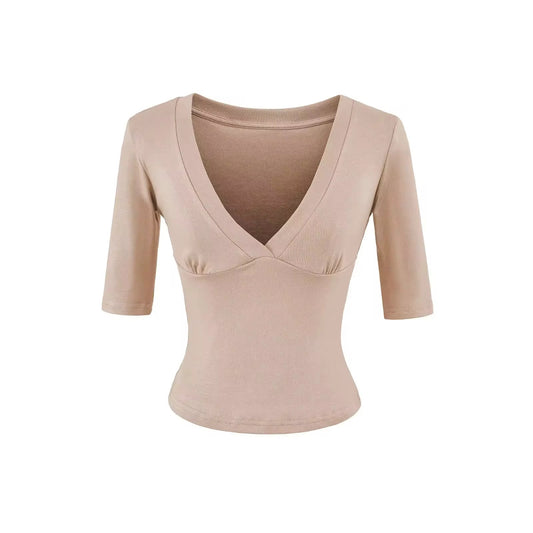 Tan V-neck