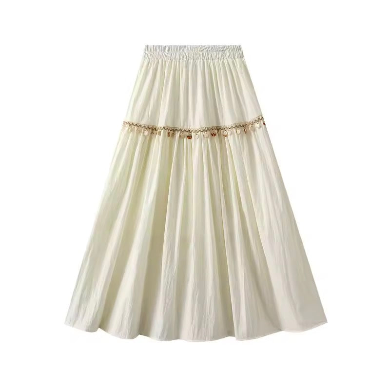 Embellished Cream Skirt