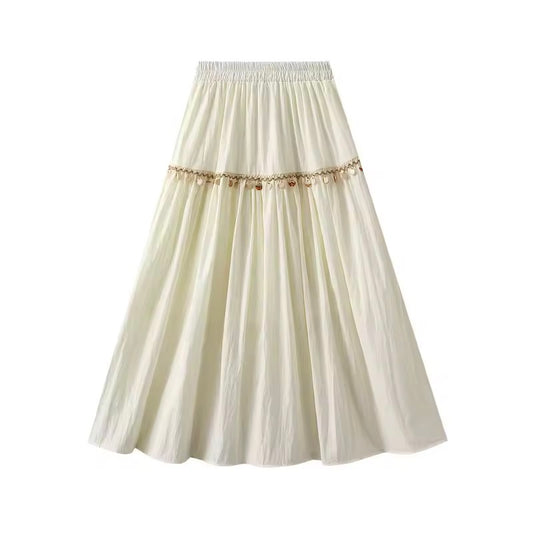 Embellished Cream Skirt
