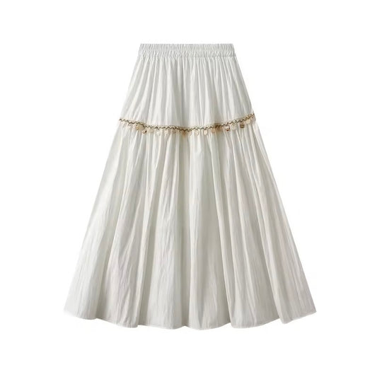 Embellished White Skirt