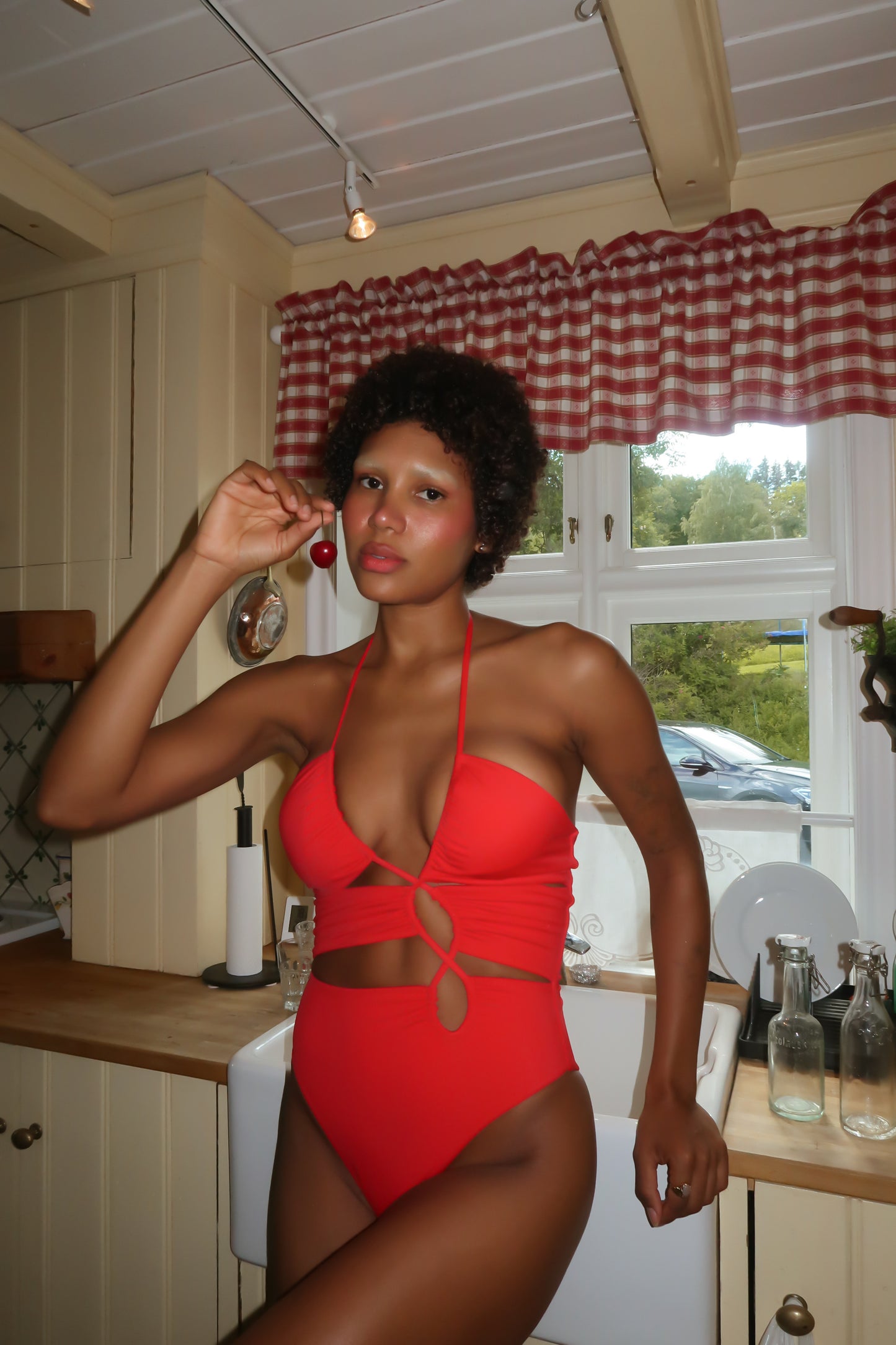 Matte Red Swimsuit