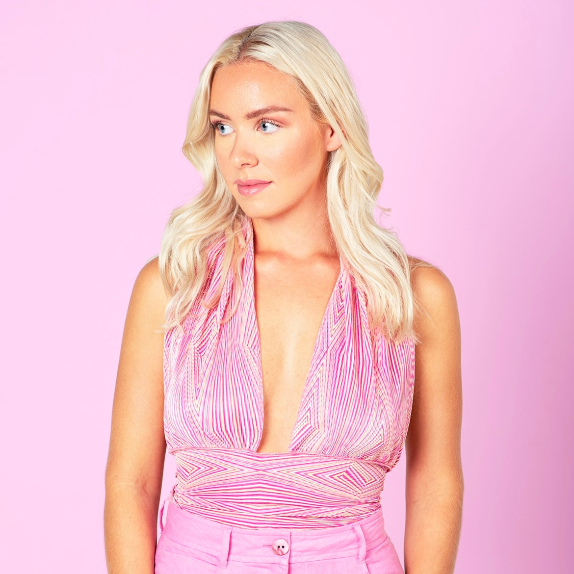 PINK BLOOM Halterneck Top